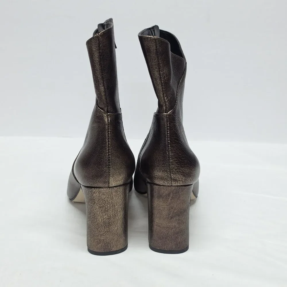 Marian Genuine Leather Spain Bronze Metallic leather Boots Size EU 39 US 8 NEW